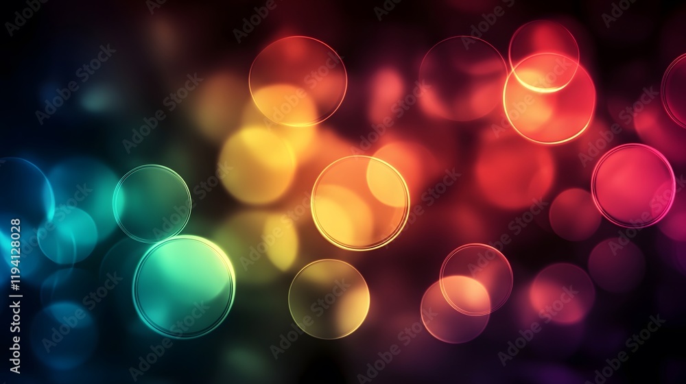 Poster abstract colorful bokeh lights background image
