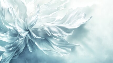 Obraz premium Ethereal Abstract Floral Design with Soft Blue Tones and Flowing Petals