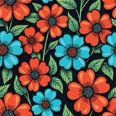 Retro Flower Pattern Clipart