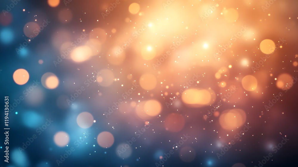 Poster abstract background with warm and cool bokeh lights