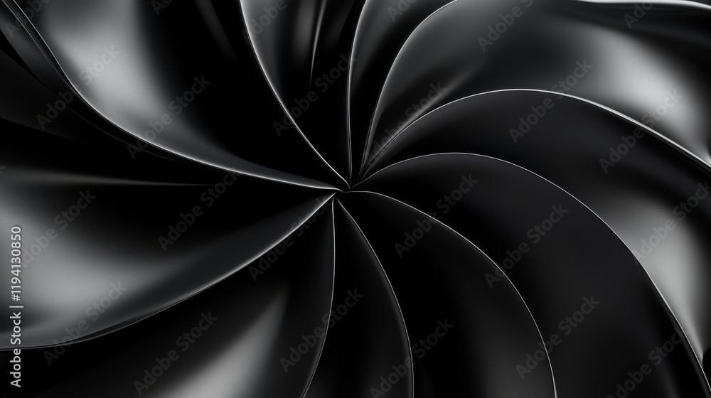 Poster elegant black swirling patterns with soft shiny texture for abstract background designs