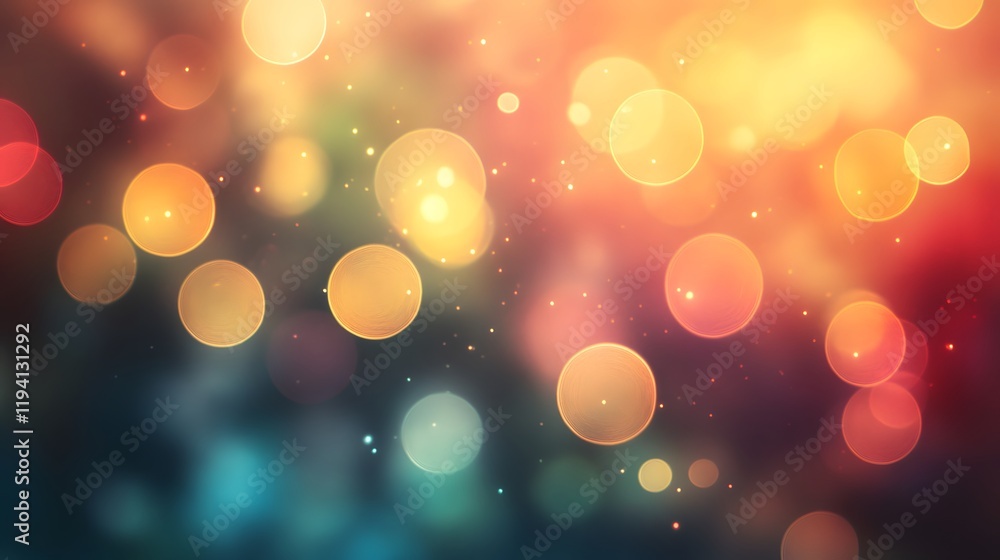 Poster abstract background with colorful bokeh lights