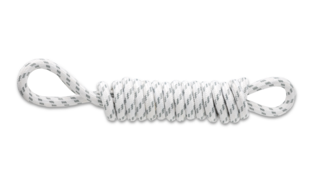 White twisted rope isolated on transparent background (PNG File)	
