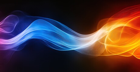 Fototapeta premium Abstract Blue and Orange Light Waves - Energy, Motion, Technology, Background, Design