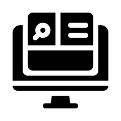 Computer Screen with Search Bar glyph icon