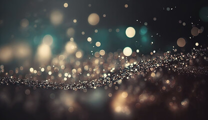 Silver Glitter Defocused Abstract Twinkly Lights Background