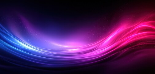Abstract Blue and Pink Waves on Black Background - Dynamic, Futuristic, Technology, Motion, Background