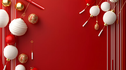 Fototapeta premium Festive celebration decorations chinese new year digital artwork vibrant environment close-up view cultural significance