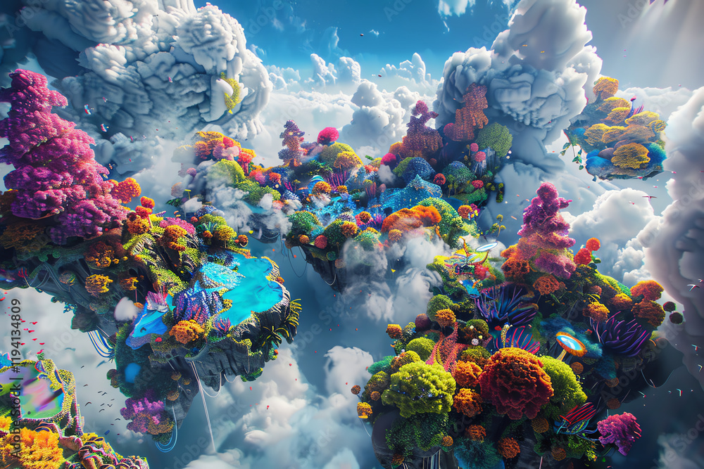 Poster capture the essence of a surrealistic world news broadcast using cg 3d rendering techniques show an 