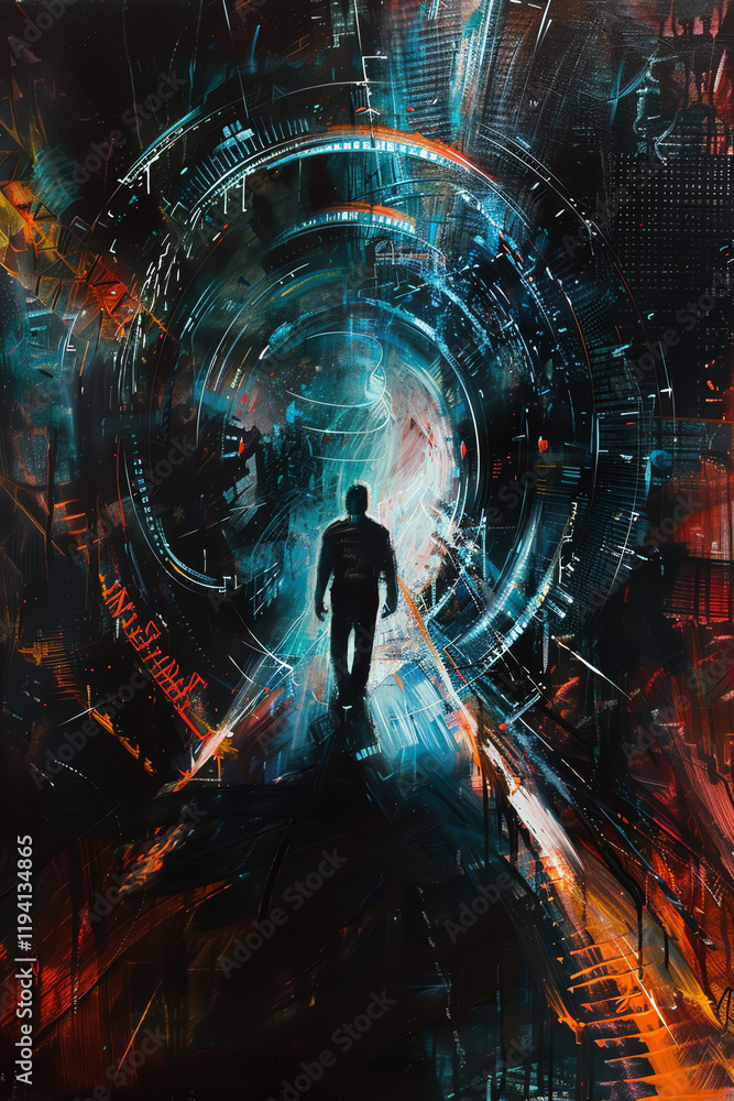 Poster capture the essence of a chilling encounter between advanced futuristic technologies and spine-tingl