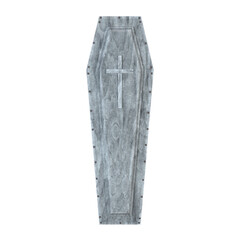 coffin isolated on white