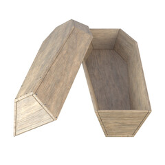 coffin isolated on white