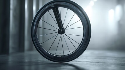 close up of bicycle wheel