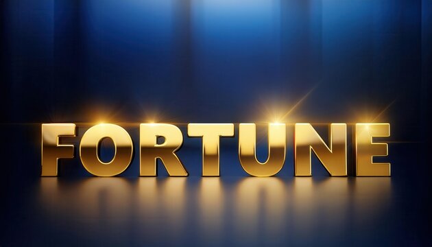 Golden Letters Spelling 'Fortune' on Blurred Background
