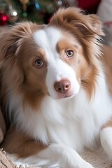Adorable Red Merle Border Collie Puppy Posing
