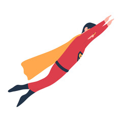 Male Superhero Illustration with Cartoon Style. Isolated Vector Character
