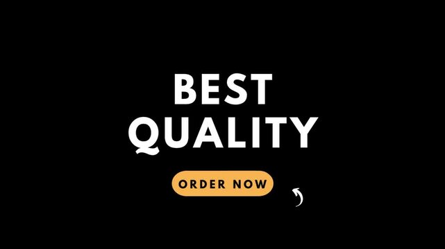 Best Quality Product motion text with black background and buy now command