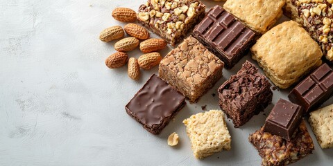 Delicious homemade high-calorie snacks including peanut brittle