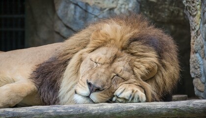 Naklejka premium 寝ているライオン