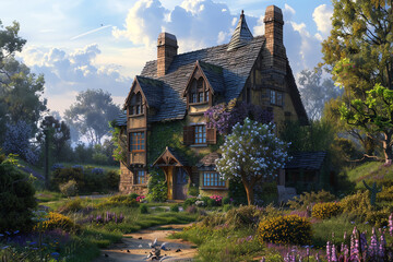 Fototapeta premium Digital photorealistic rendering, Style