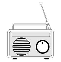 radio illustratiton on white background
