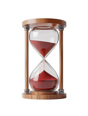 Fototapeta na wymiar Hourglass flowing red sand