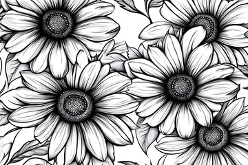 Beautiful Black and White Floral Design