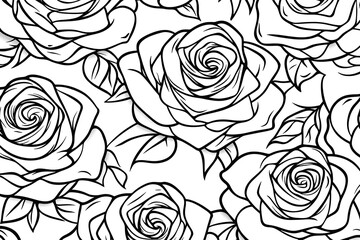 Beautiful Black and White Rose Pattern