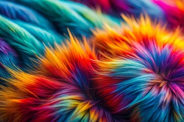 Obraz premium Abstract Multicolored Faux Fur Texture Wallpaper Background - High Resolution Stock Photo