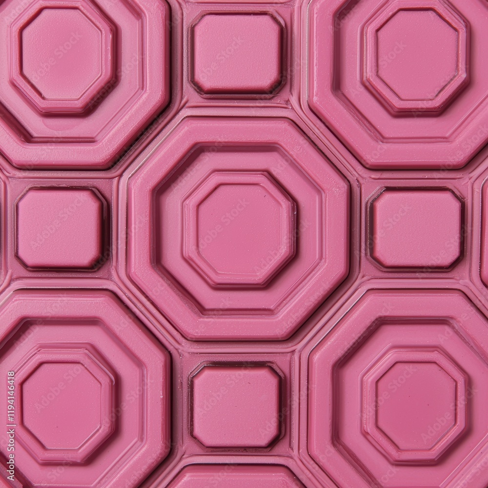 Poster geometric pink pattern with hexagon and octagon shapes on surface