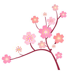 桜の花をシンプルに描いたイラスト