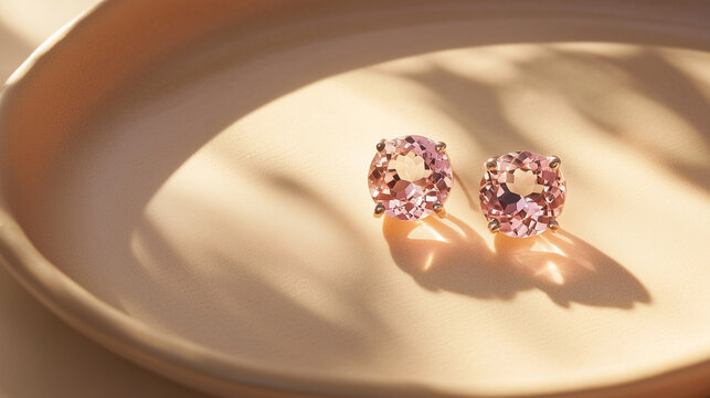 Beautiful morganite earrings background