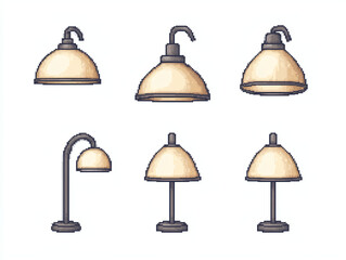 Pixel Art Lamps - Vintage Lighting Collection