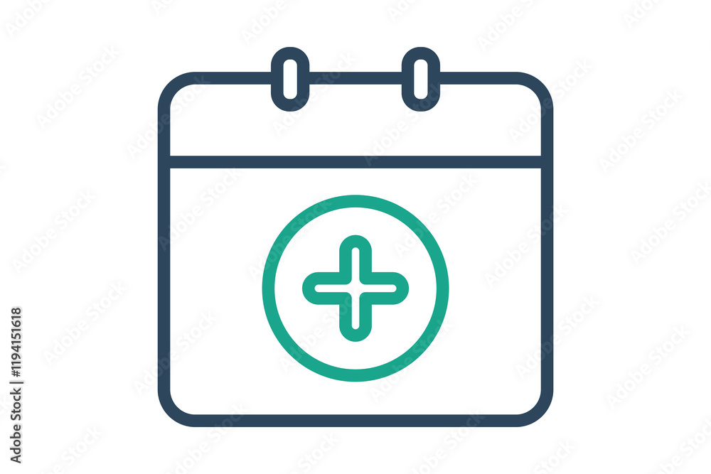 Poster add calendar icon. line icon style. icon related to time and date. time elements vector illustration