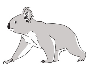 歩いているコアラのイラスト