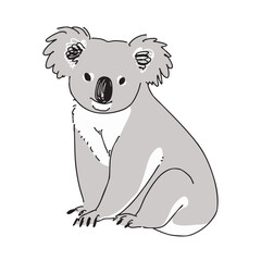 座っているコアラのイラスト © kayo
