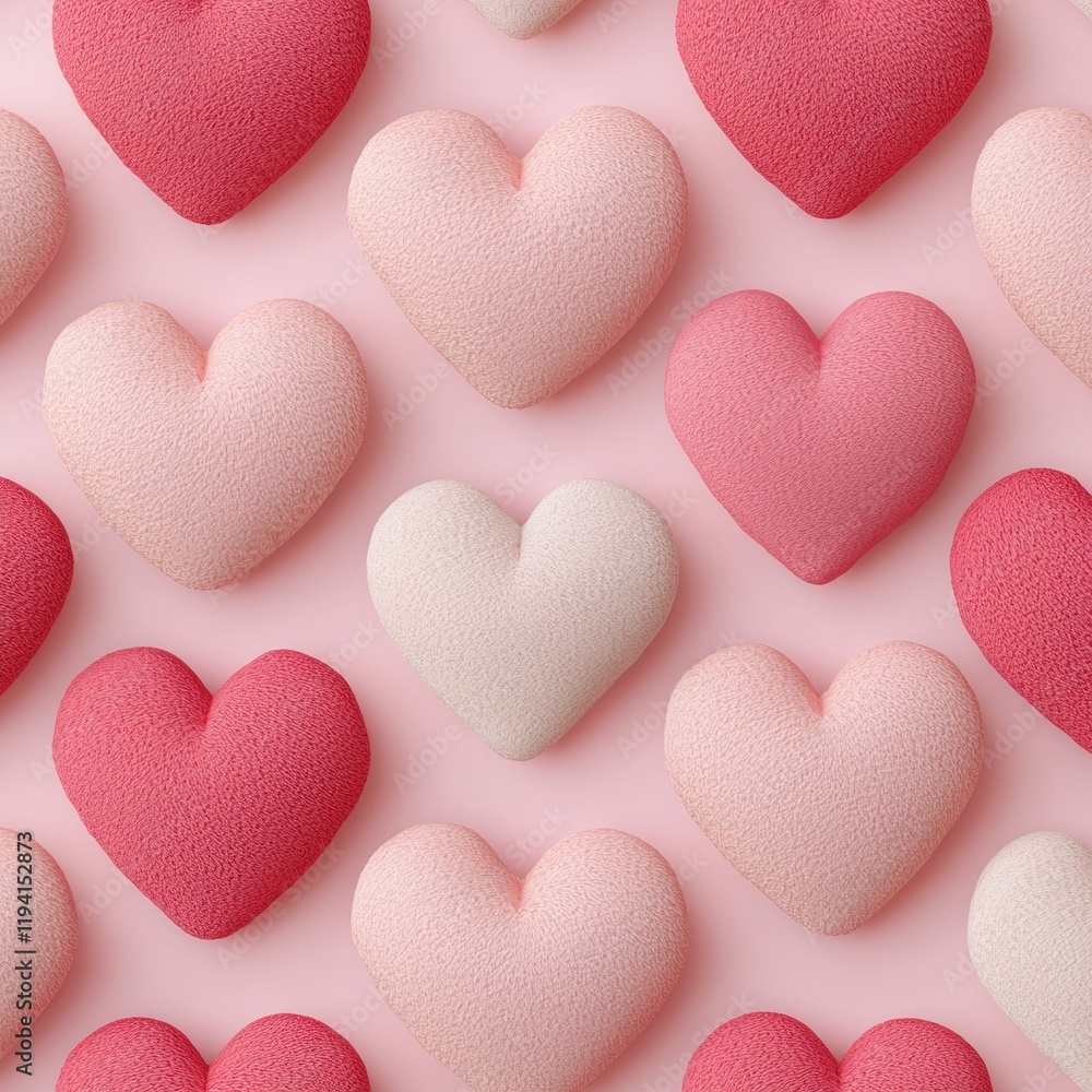 Poster colorful heart shapes in a soft textured pattern for background use