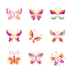 full editable butterfly logo illustration 