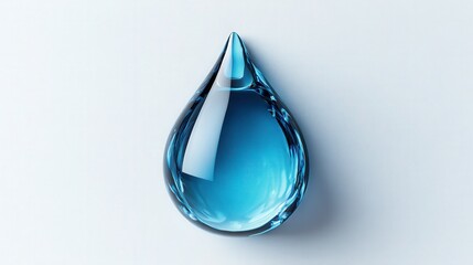 Crystal Clear Droplet of Water on a Light Background Reflecting Natural Beauty and Serenity, Capturing the Essence of Purity and Clarity in Every Detail