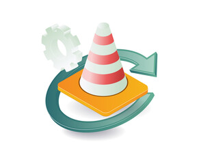 Traffic cone maintenance symbol