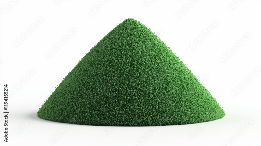 Aufkleber green cone of artificial grass on a white background for design use