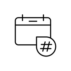 Event hashtag outline icons, minimalist vector illustration ,simple transparent graphic element .Isolated on white background