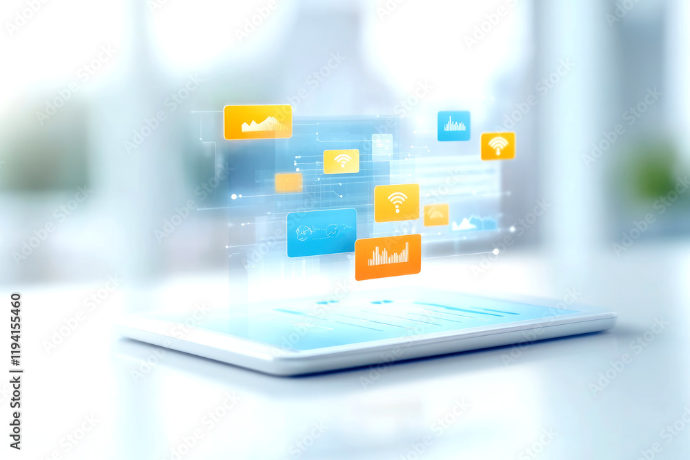 Poster enhancing kyc and security processes through digital solutions office environment infographic modern