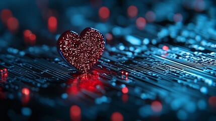 AI-generated Valentine's love letter, digital handwriting style, glowing holographic ink, futuristic theme