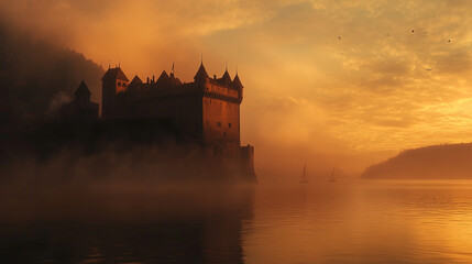 Castle Hohenzollern in Summer at golden hour