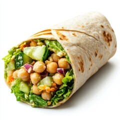 wrap filled with chickpea salad