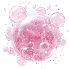 Soap foam with bubbles isolated on transparent or white background. Vector illustration.