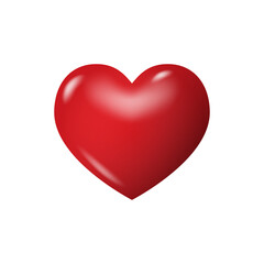 Heart icon in red color for love and care