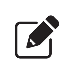 Notepad icon with pencil for writing and note taking tasks