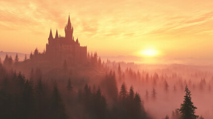 Castle Hohenzollern in Summer at golden hour